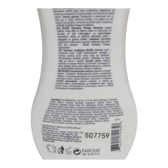 BioSilk 2 pk Hydrating Therapy Shampoo Duo Jumbo 34oz Sulfate Free Made In USA - Picture 5 of 7